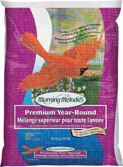 Morning Melodies 409-200 Premium Year Round Wild Bird Food Blend, 18.14 kg, Poly Woven Bag