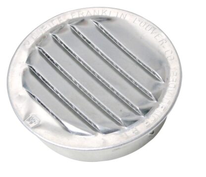 Duraflo 61RAA20D Round Mini Soffit Vent, 2 in W, 0.66 sq-in, Aluminum