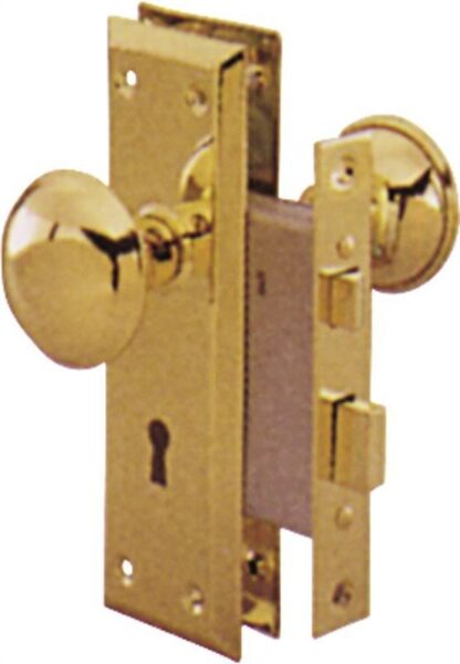 Toolbasix 6870372-3L Mortise Lock, Polished Brass