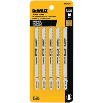 DeWalt DW3760H 4" x 10 TPI Clean Cut Wood Jig Saw Blade - 5PK