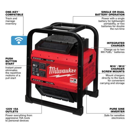 Milwaukee MXF002-2XC MX Fuel Carry-On 3600W/1800W Power Supply Kit