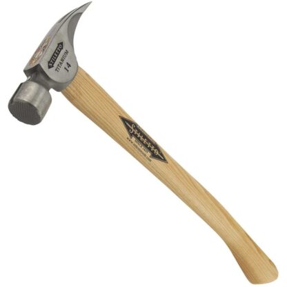 14 oz Titanium Milled Face Hammer with 18 in. Curved Hickory Handle