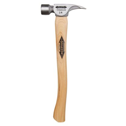 14 oz Titanium Milled Face Hammer with 18 in. Curved Hickory Handle