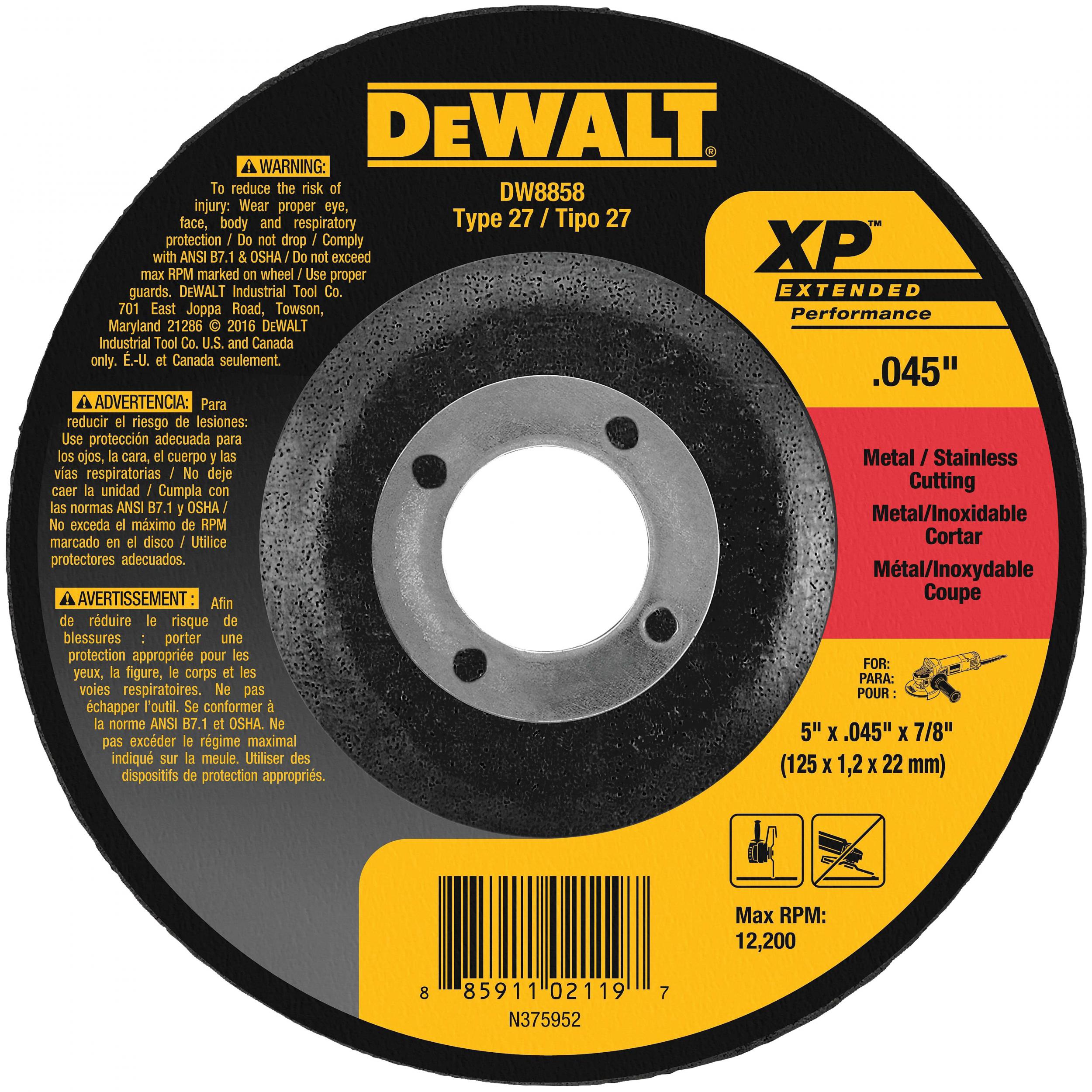 Dewalt Metal XP Cutting Wheel 5 Type-27 DW8858 - Preston Hardware