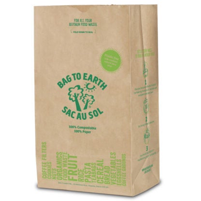 Large Biodgradable Recycled Paper Food Waste Bags 12" X 8" X 22" 5 Pack Y-LFWB