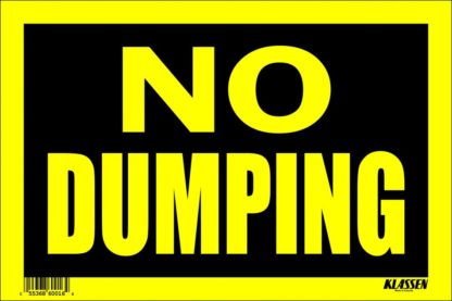 SIGN "NO DUMPING" 8"X12" 1171550