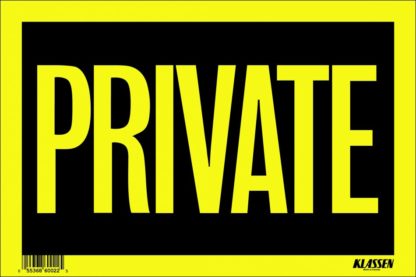 SIGN "PRIVATE" 8"X12" 1171593