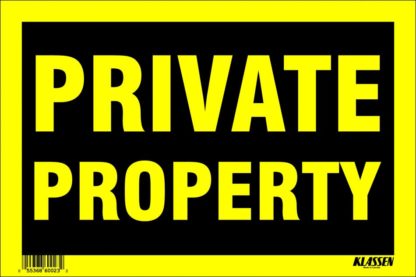 SIGN "PRIVATE PROPERTY" 8"X12" 1171674