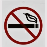 SIGN ADHESIVE PLASTIC 3-1/2" "NO SMOKING" 1181092