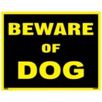 SIGN JUMBO "BEWARE OF DOG" YELLOW 1193082