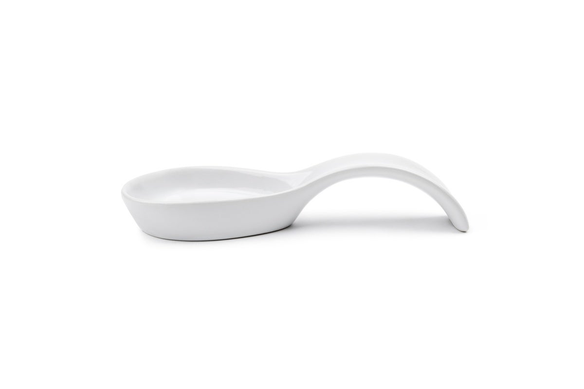 REST SPOON WHITE STONEWARE 7-3/4