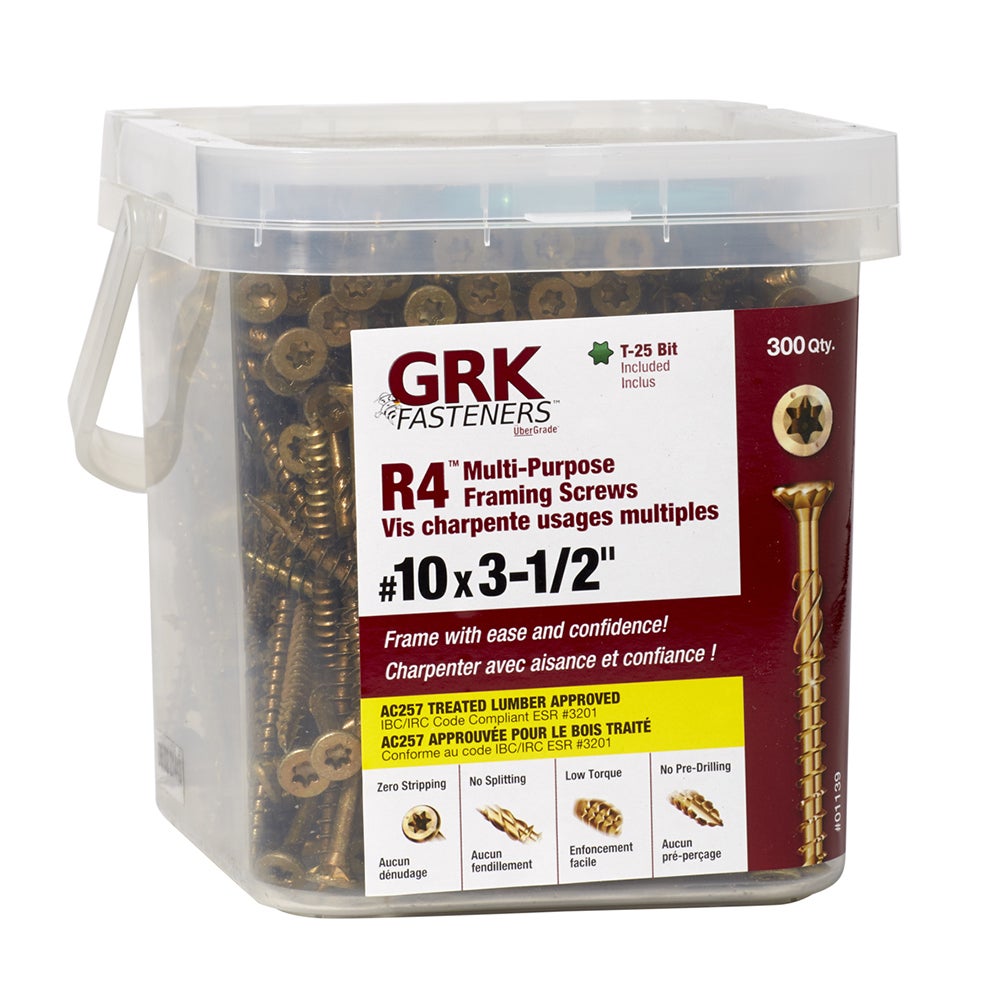 GRK R4 PRO-PAK MULTI-PURPOSE SCREWS, #10X3-1/2