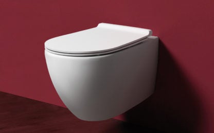 TOILET WALLMOUNT VIGNONI W/ SEAT WHITE GLOSS (SIMAS) VI18CWG