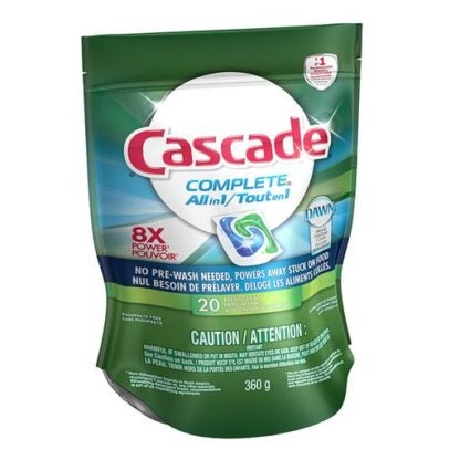 Cascade ActionPacs™ Dishwasher Detergent 20 Pack 193370