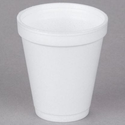 Dart 6J6 6 oz Foam Cup Plain White 6 oz 25/Sleeve 6J6