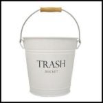 Interdesign Metal Wastebasket Pail, White 00863