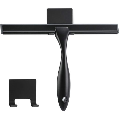 LaLOO 9.5 Shower Squeegee with Square Hook, Matte Black SS0100MB
