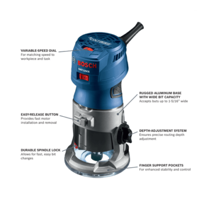 Bosch Colt 1.25 HP (Max) Variable-Speed Palm Router Kit GKF125CEK