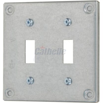 Cathelle 4" Double Switch Square Cover 1372