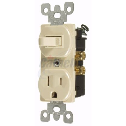 Cathelle Single Pole Switch & Receptacle, Ivory 4224X