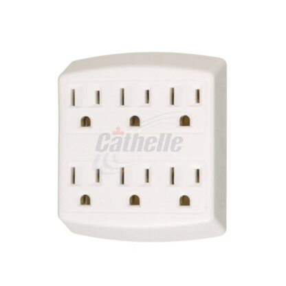 Cathelle 6-Outlet Grounded Tap, White 25790 6617