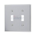 Cathelle 2-Gang Switch Wall Plate, Stainless Steel 7072