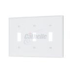 Cathelle 3-Toggle Switch Plate, White 7903