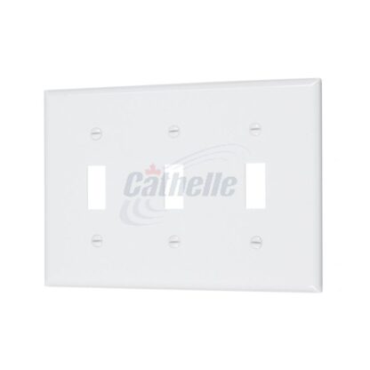 Cathelle 3-Toggle Switch Plate, White 7903