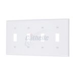 Cathelle 4-Gang Switch Plate, White 7904