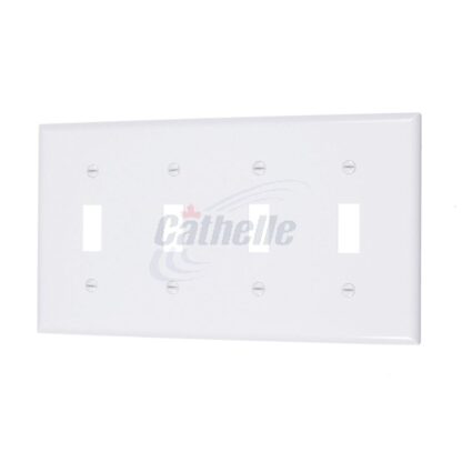 Cathelle 4-Gang Switch Plate, White 7904