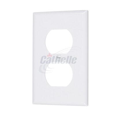 Cathelle Duplex Outlet Wall Plate, Plastic, White 7911