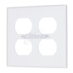 Cathelle 2-Duplex Outlet Plate, White 7912