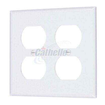 Cathelle 2-Duplex Outlet Plate, White 7912