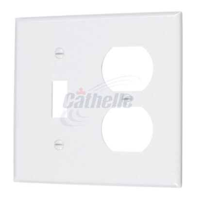 Cathelle Switch/Duplex Outlet Plate, White 7913