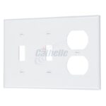 Cathelle 2-Switch/Duplex Wall Plate, White 7914