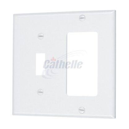 Cathelle 1-Toggle 1-Decora Wall Plate, White 7915