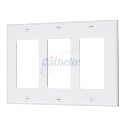 3-Gang Decora Plate, White 7928