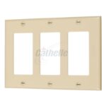 Cathelle 3-Decora Wall Plate, Ivory 7929