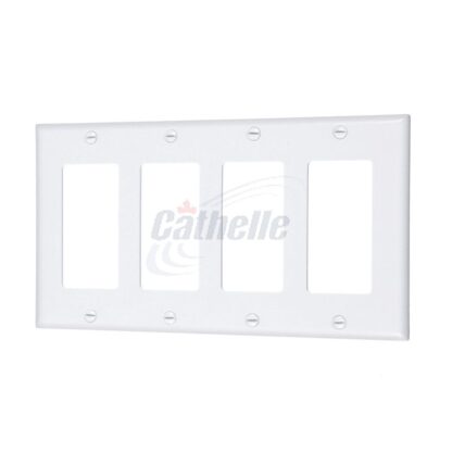 4-Gang Decora Plate, White 7933