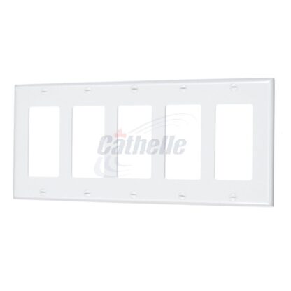 Cathelle 5-Gang Decora Wall Plate, White 7935