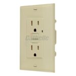 Cathelle GFCI Duplex Receptacle with Light, Ivory B5010