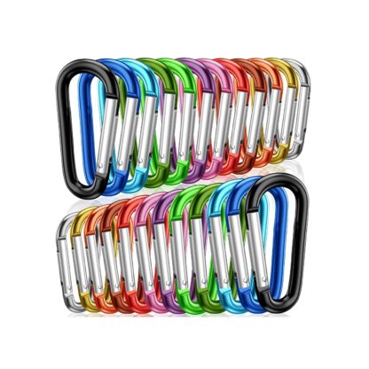 Small Aluminum Carabiner Clips, Assorted Colours 46075