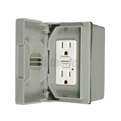 Electrimart Weatherproof Duplex Outlet Kit, Grey 5559