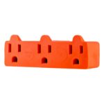 Elink 3-Outlet Heavy Duty Wall Tap, Orange EL-506