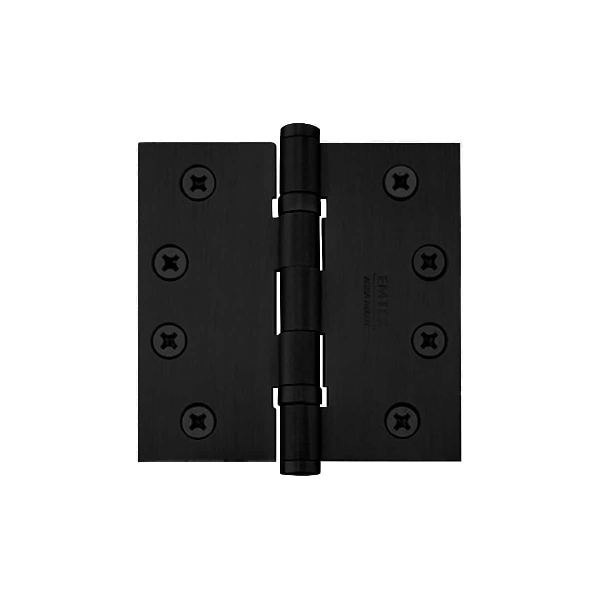 Emtek 4" X 4" Steel Ball Bearing Hinge, Flat Black 94014US19 - Preston ...