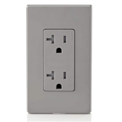 Leviton 20 Amp Decora Plug, Grey 134-T5825