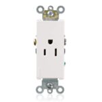 Leviton 15 Amp/125V Single Outlet Receptacle, White 16241-002