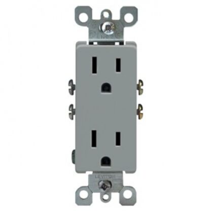 Leviton Decora Receptacle, Grey 225-5325-OGY