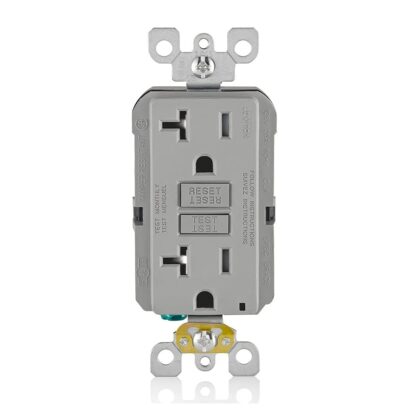 20 Amp/125V Tamper-Resistant GFCI Outlet, Grey GFTRST-20GY