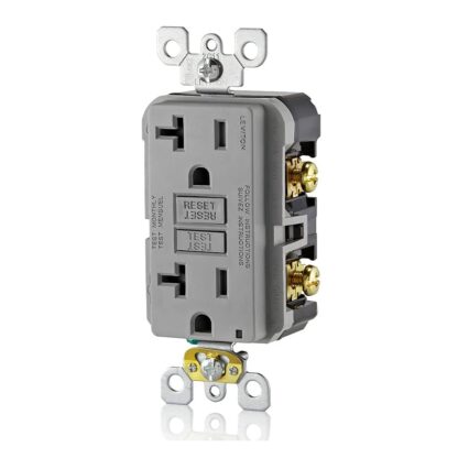 20 Amp/125V Tamper-Resistant GFCI Outlet, Grey GFTRST-20GY